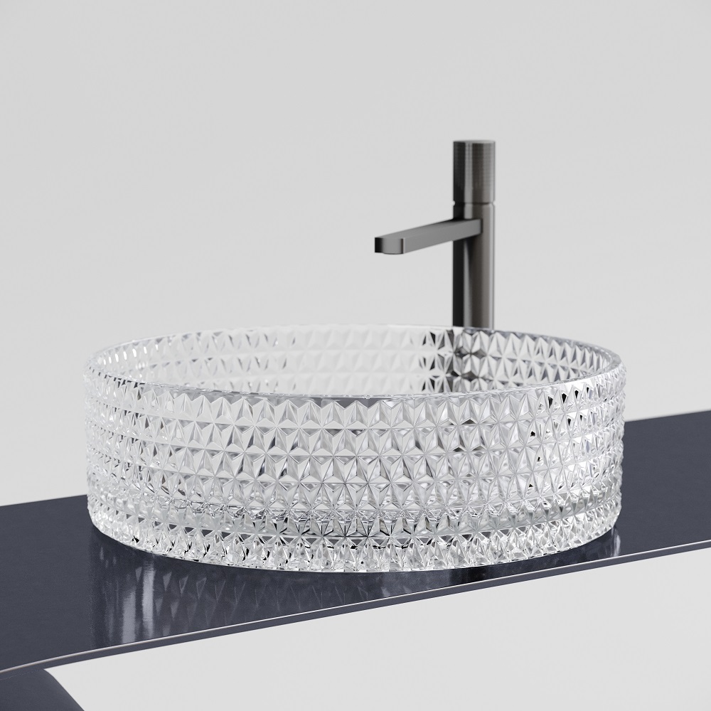Раковина накладная Ceramicanova Cristal CN6062 36x36x11.2 (прозрачный), без донного клапана
