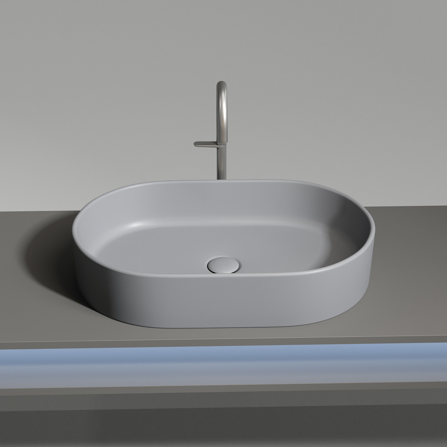 Раковина накладная Ceramicanova Element CN6048MH 60x38x12.2 (антрацит матовый), без донного клапана
