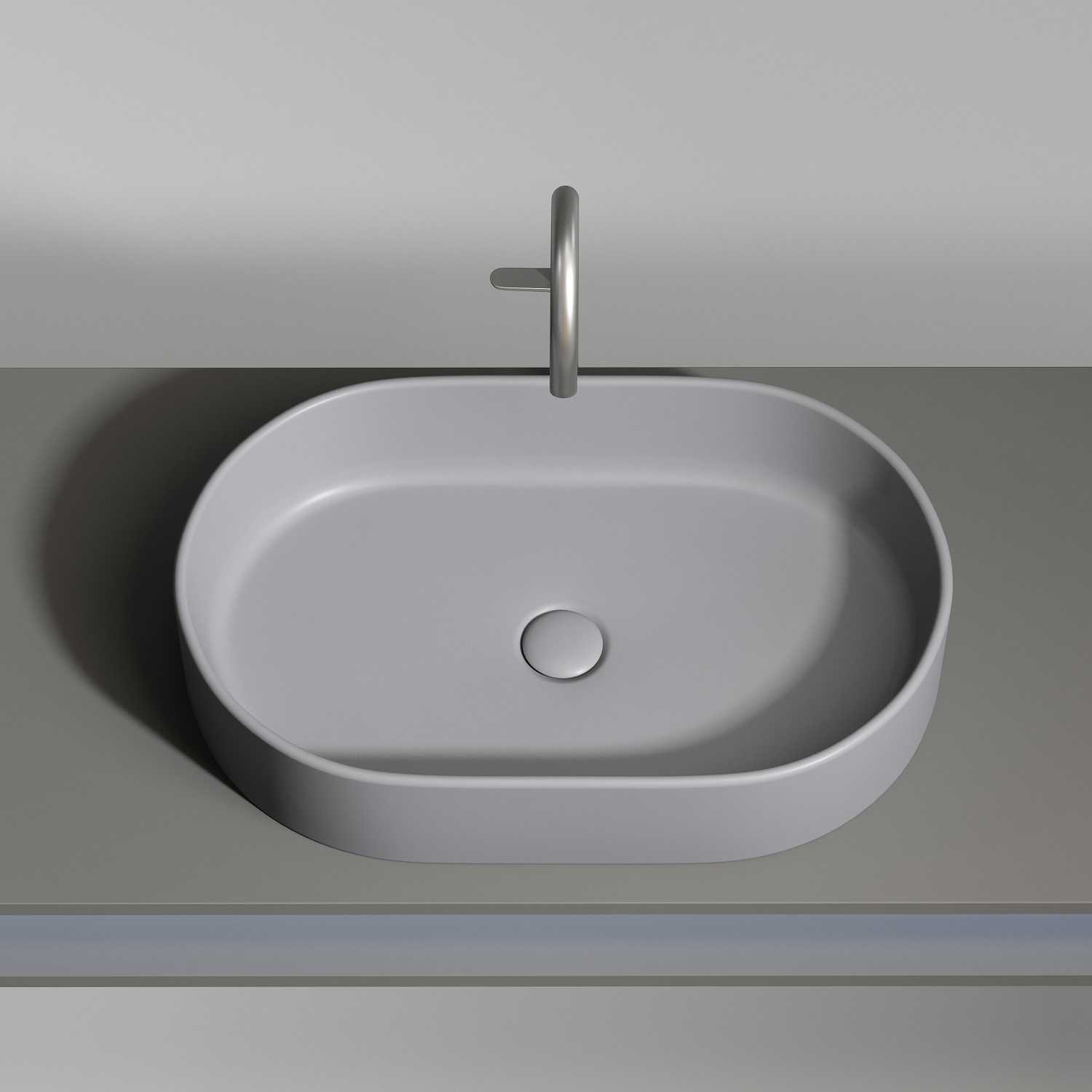 Раковина накладная Ceramicanova Element CN6048MH 60x38x12.2 (антрацит матовый), без донного клапана