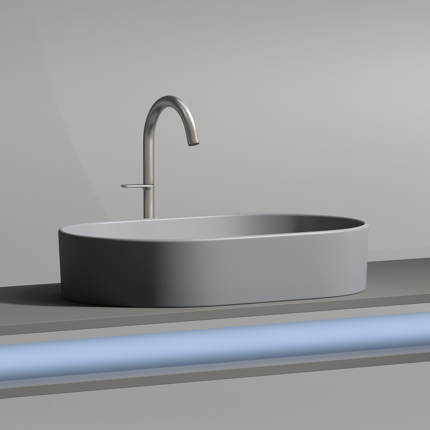 Раковина накладная Ceramicanova Element CN6048MH 60x38x12.2 (антрацит матовый), без донного клапана