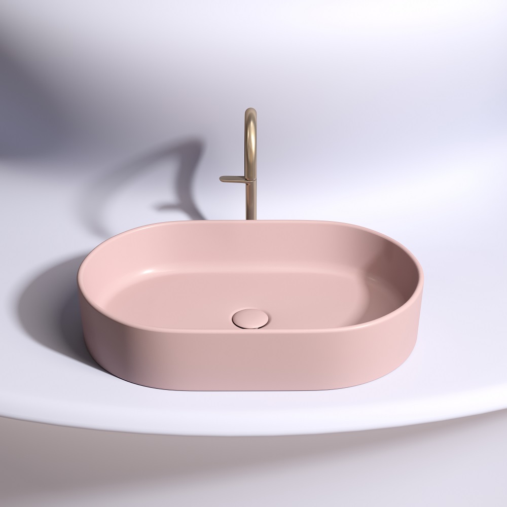 Раковина накладная Ceramicanova Element CN6048MP 60x38x12.2 (розовый матовый), без донного клапана