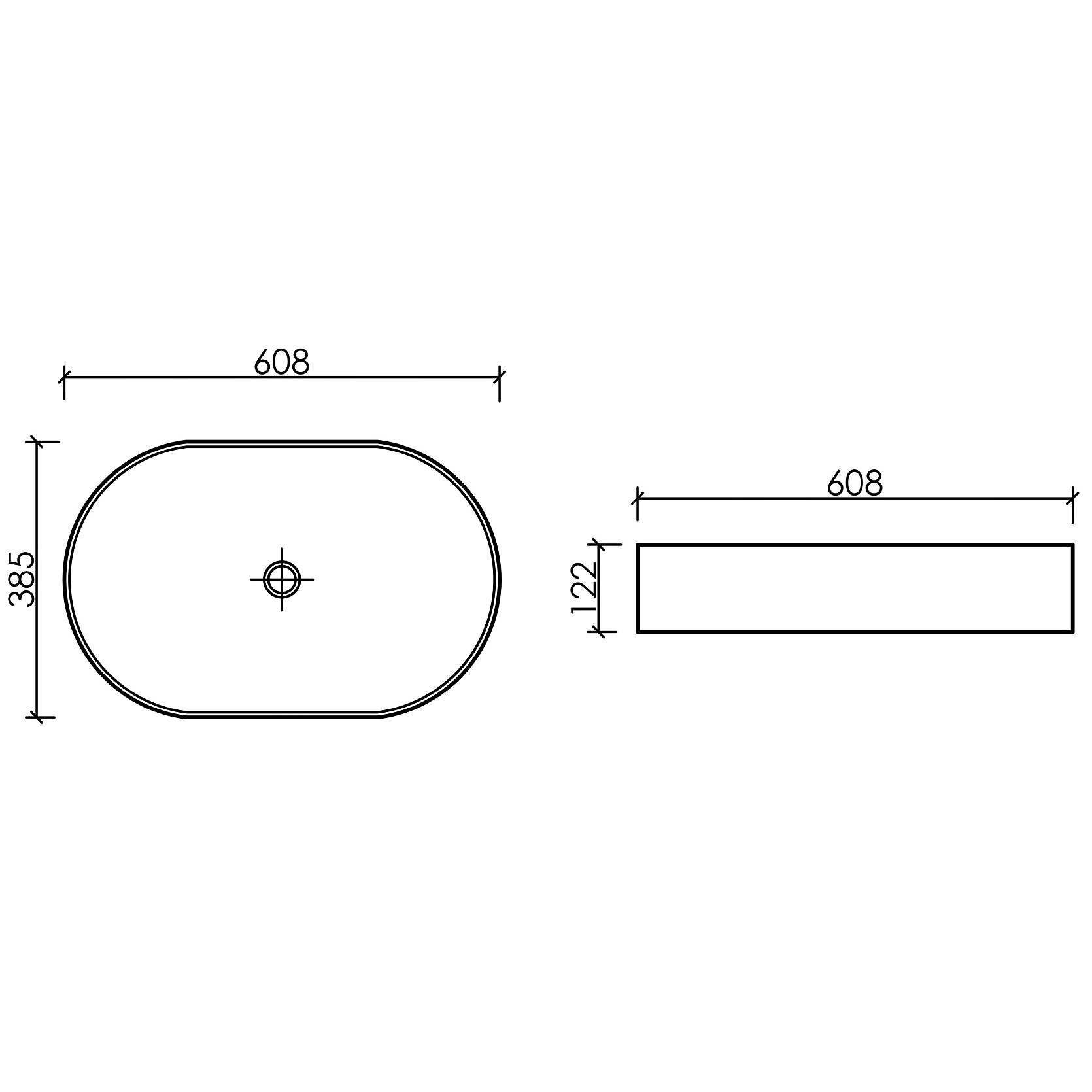 Раковина накладная Ceramicanova Element CN6048MW 60x38x12.2 (белый матовый), без донного клапана