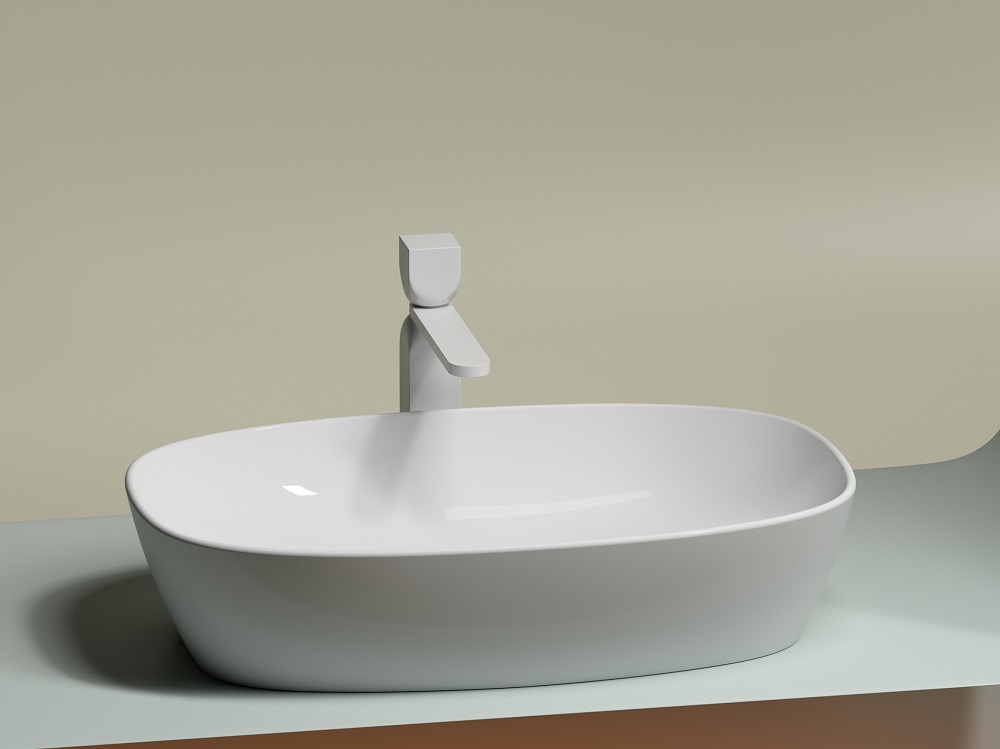 Раковина накладная Ceramicanova Element CN6049 60x38x13.8 (белый глянцевый), без донного клапана