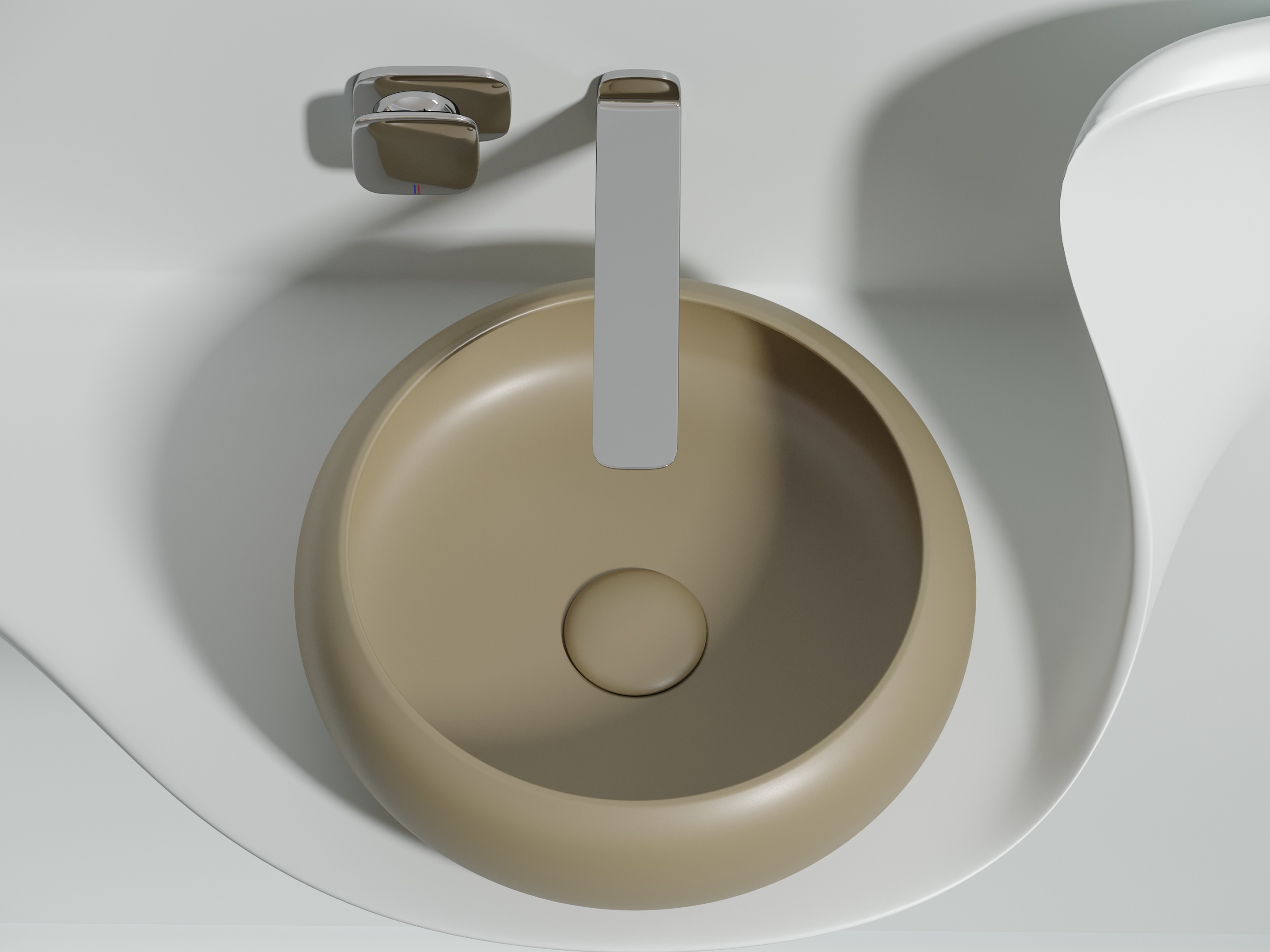 Раковина накладная Ceramicanova Element CN6050MC 36x36x12 (капучино матовый), без донного клапана