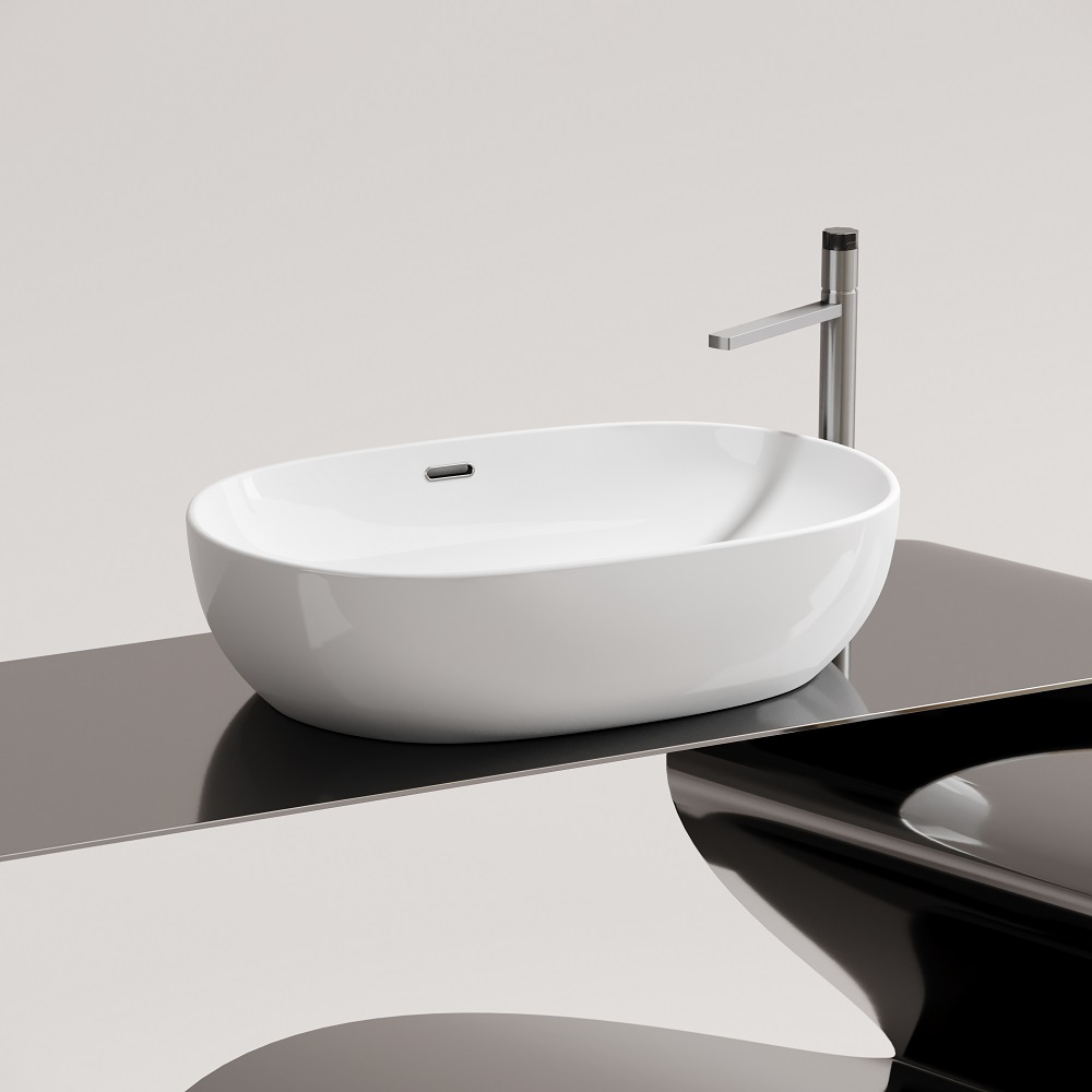 Раковина накладная Ceramicanova Element CN6064 61x42x15.5 (белый), со сливом-переливом