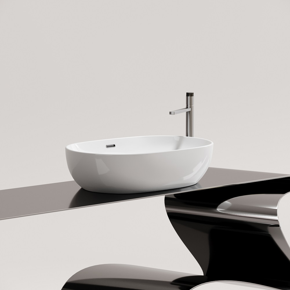 Раковина накладная Ceramicanova Element CN6064 61x42x15.5 (белый), со сливом-переливом