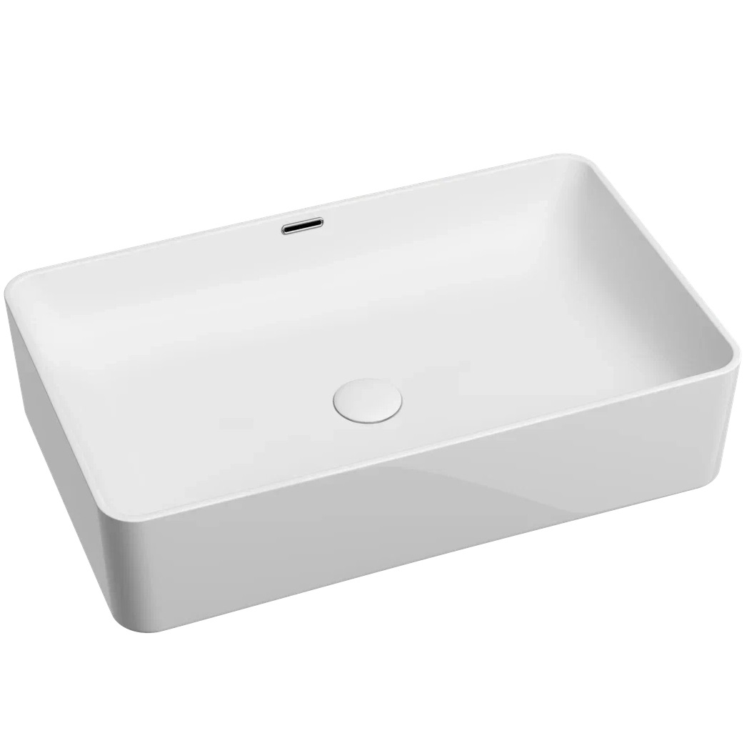 Раковина накладная Ceramicanova Element CN6065 60.5x38.5x14 (белый), со сливом-переливом