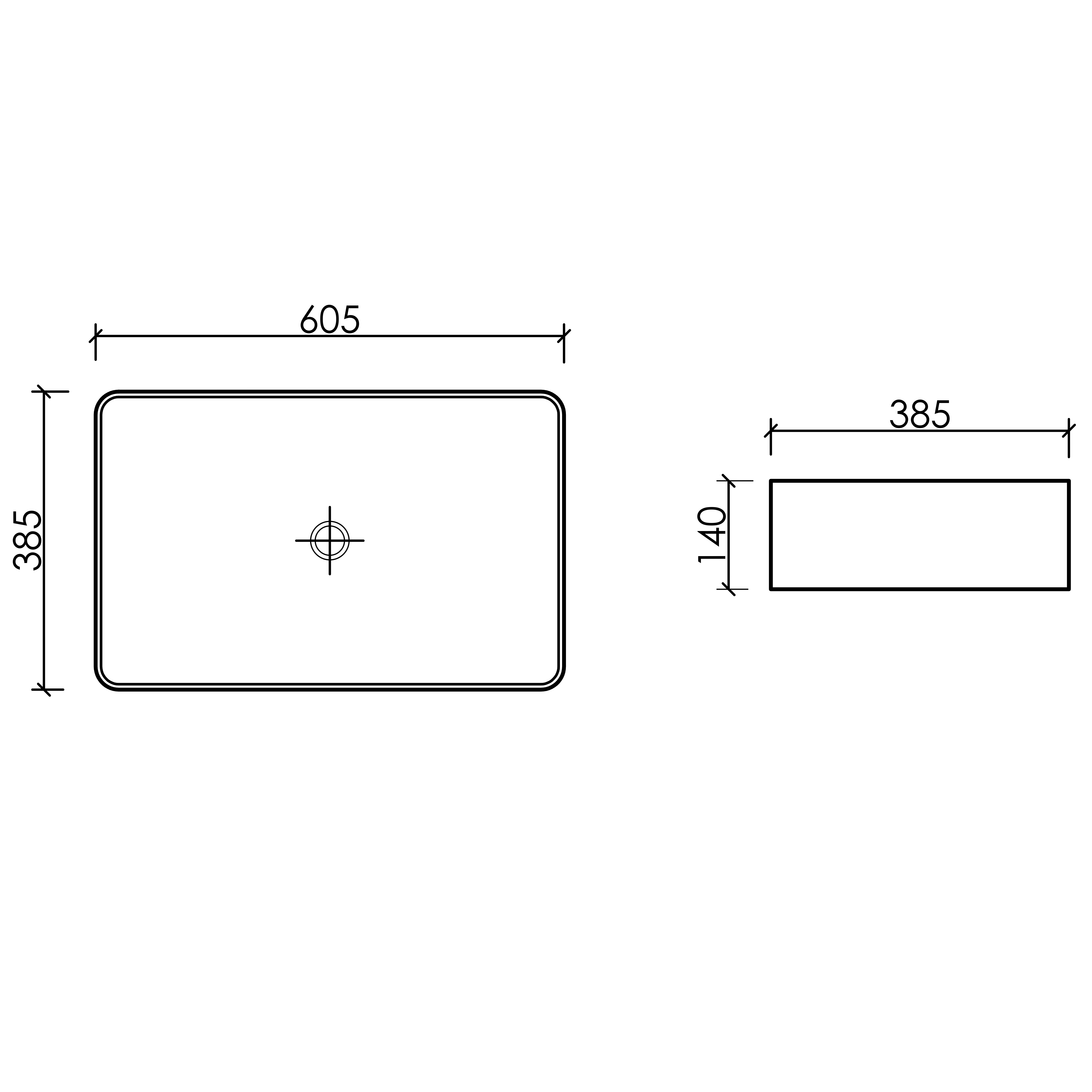 Раковина накладная Ceramicanova Element CN6065 60.5x38.5x14 (белый), со сливом-переливом