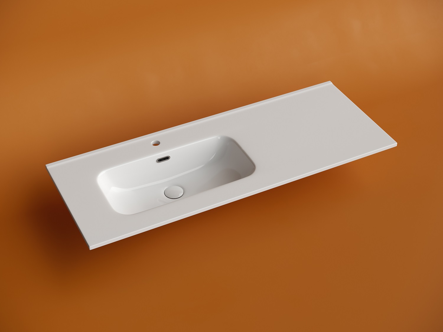 Раковина накладная Ceramicanova Element CN7006L 121x46.5x18 (белый), без донного клапана, левая