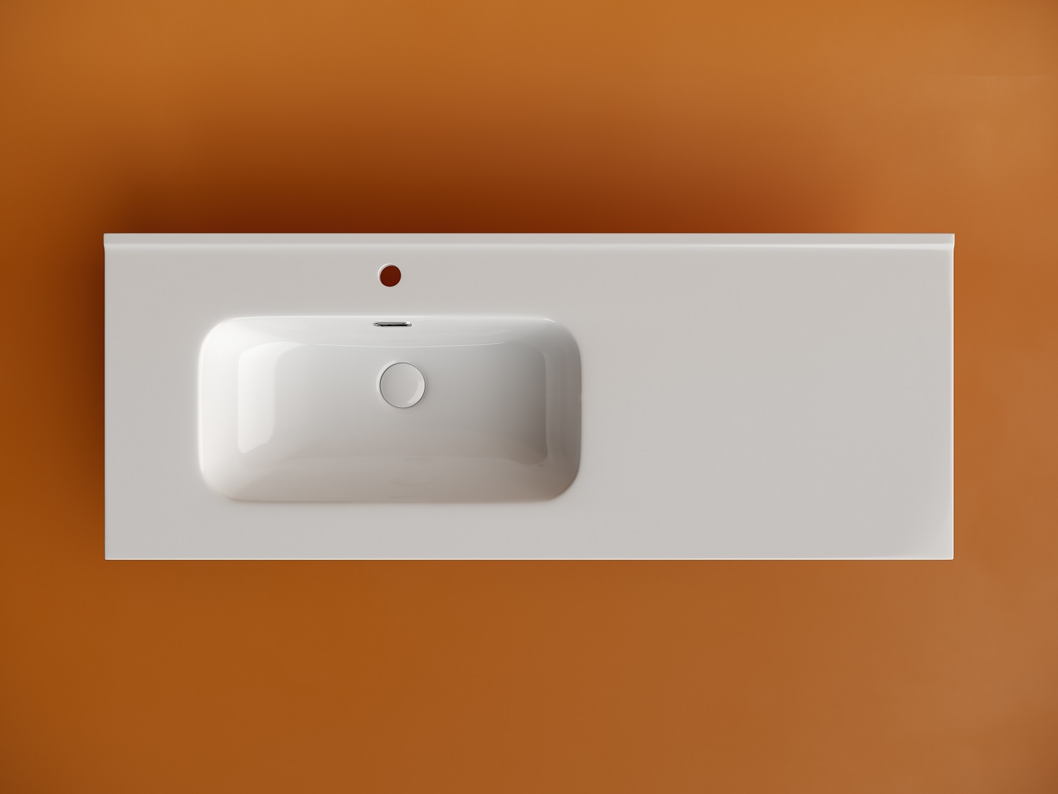 Раковина накладная Ceramicanova Element CN7006L 121x46.5x18 (белый), без донного клапана, левая