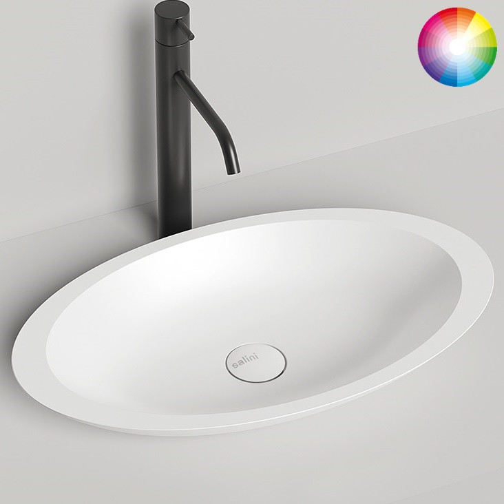 Раковина накладная Salini Callista S-Sense 1101102GF 57.5x35x8.5 (покраска RAL полностью, глянцевый), без донного клапана