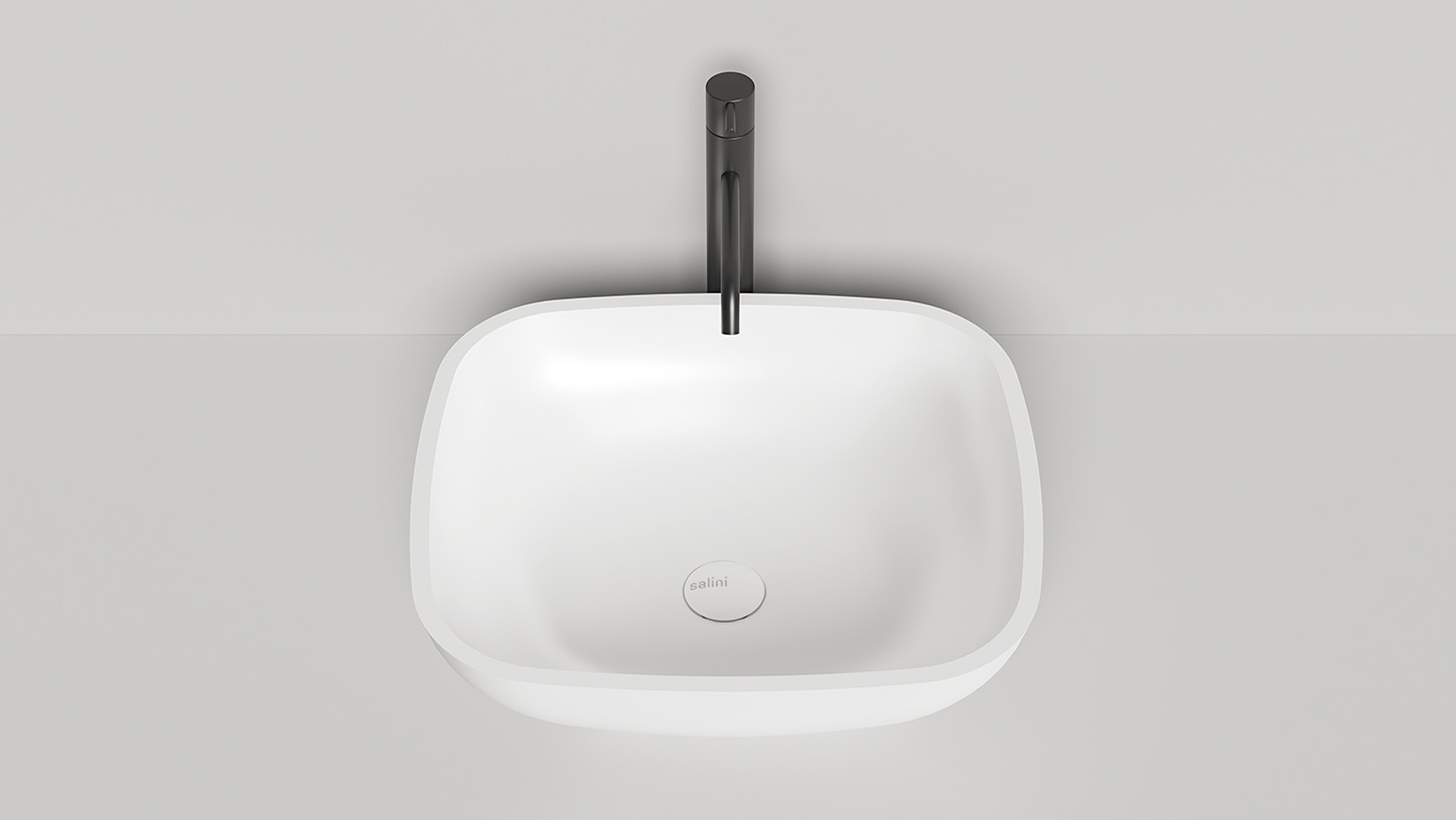 Раковина накладная Salini Gloria S-Sense 1102108G 49.5x44.5x15 (белый глянцевый), без донного клапана
