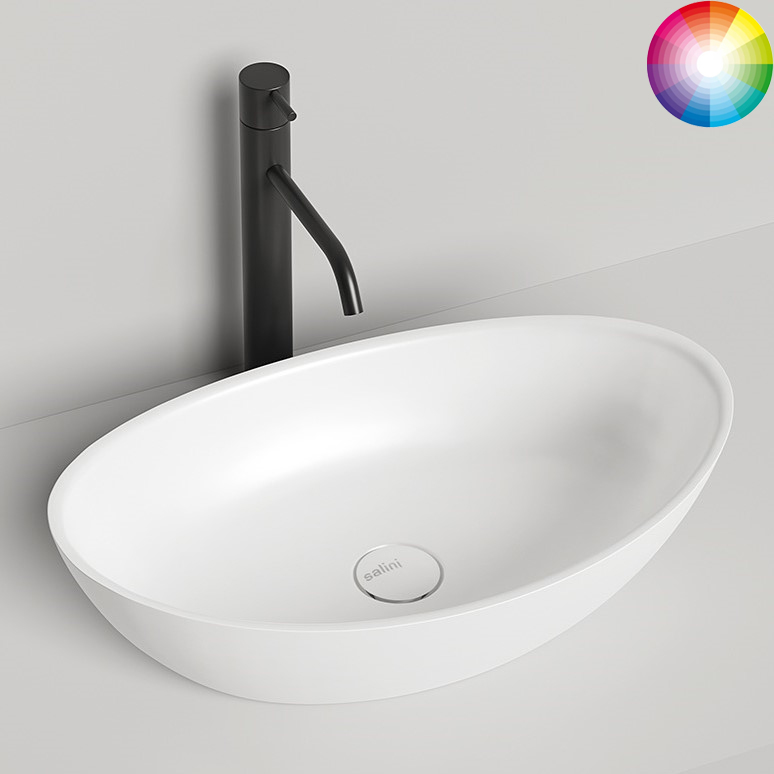 Раковина накладная Salini Noemi S-Sense 1101103GF 56x34x15 (покраска RAL полностью глянцевый), без донного клапана