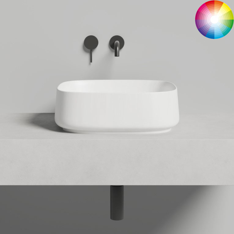 Раковина накладная Salini Oriente Bowl S-Sense 1109102GF 45x40.5x14 (покраска полностью, глянцевый), выпуск, декоративная накладка