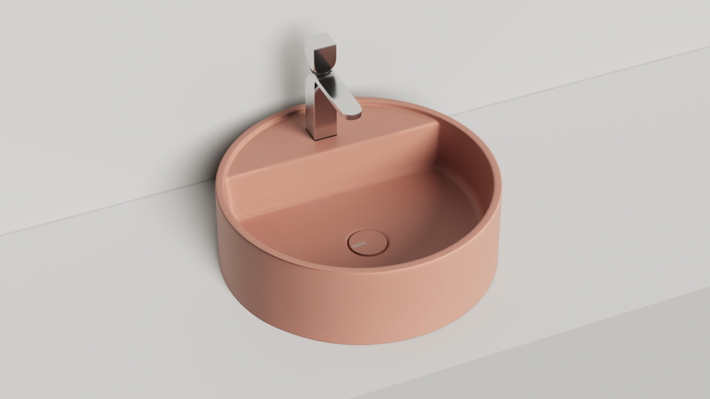 Раковина накладная Salini S-Sense Armonia Top 02 45x45x16 130116GF (покраска полностью), без отверстия под смеситель