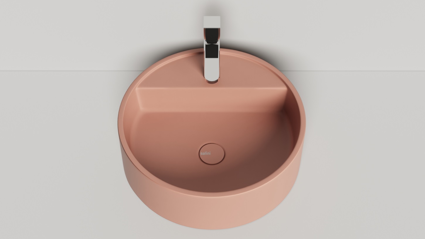 Раковина накладная Salini S-Sense Armonia Top 02 45x45x16 130117GF (покраска полностью), с отверстием под смеситель