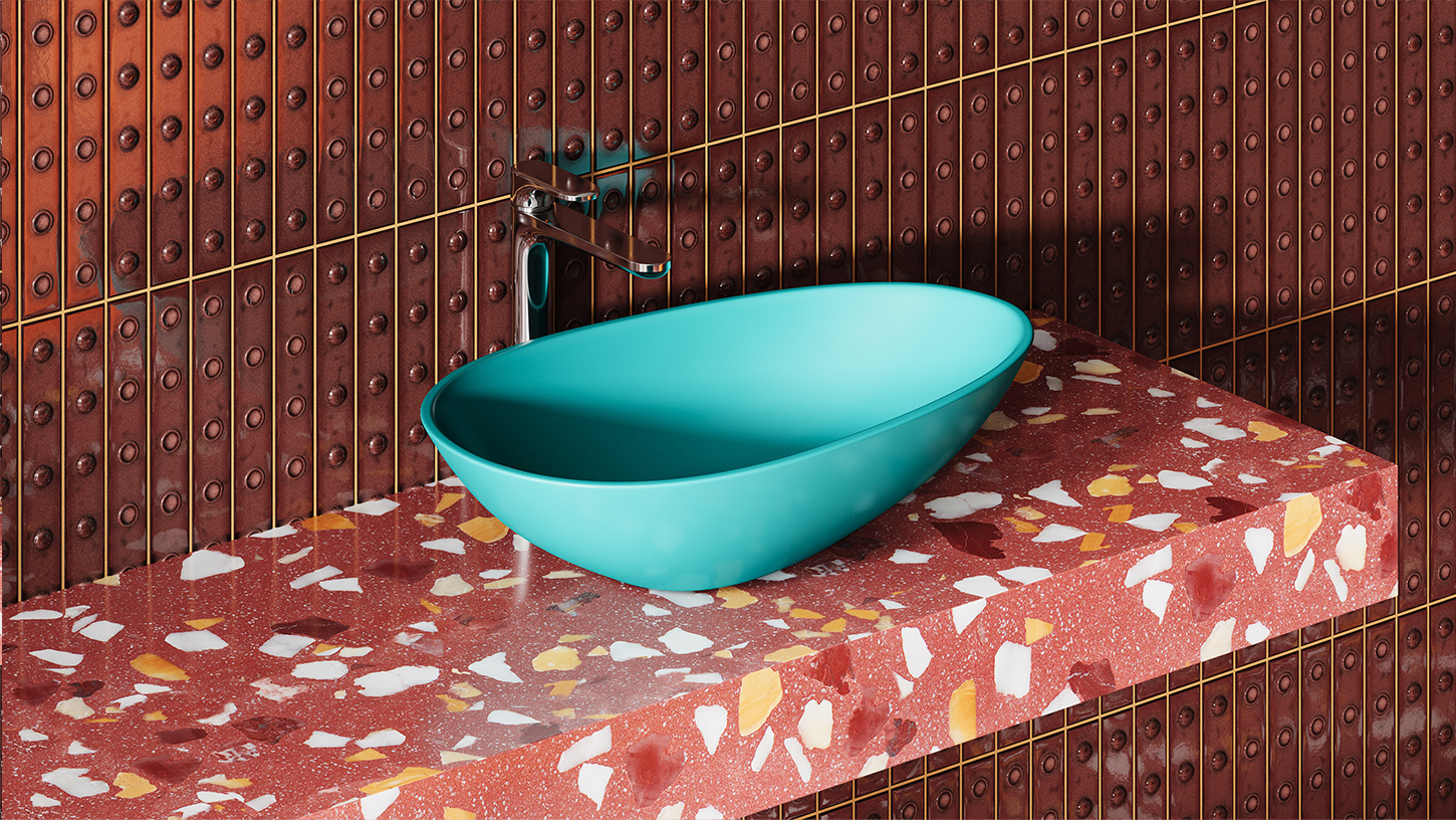 Раковина накладная Salini S-Sense Paola 1101101GF 58x34.5x14 (покраска RAL полностью), без донного клапана