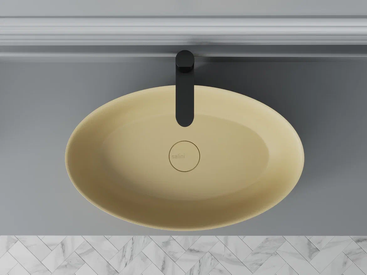 Раковина накладная Salini S-Stone Alda 01 110621MF 58х35х15 (покраска полностью), без донного клапана
