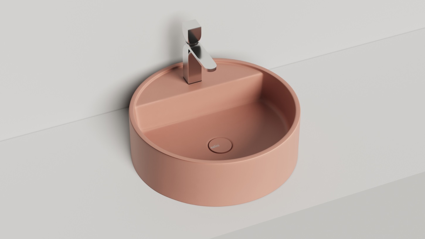 Раковина накладная Salini S-Stone Armonia Top 02 45x45x16 130127MF (покраска полностью), с отверстием под смеситель