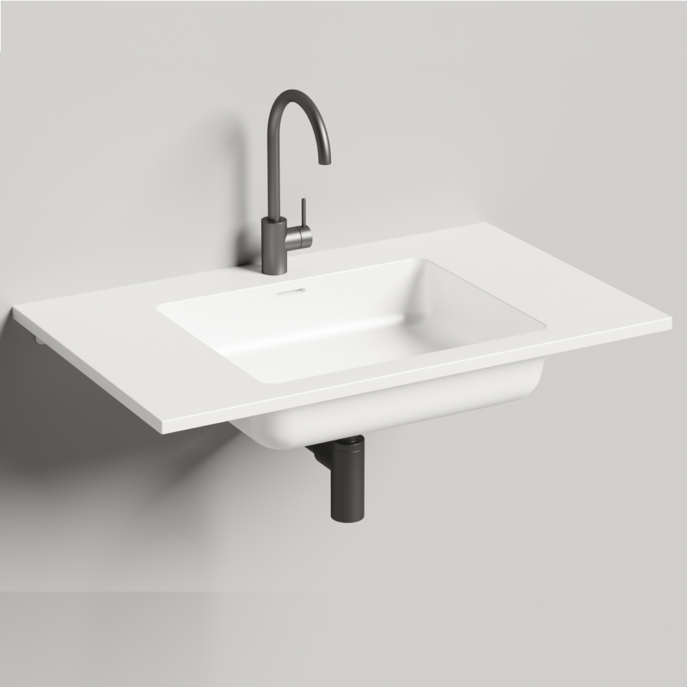 Раковина подвесная Salini S-Stone Onda Classic 1402201M 80x50x14 (белый матовый), с донным клапаном