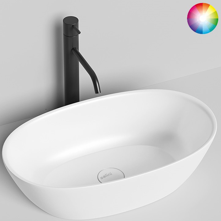 Раковина накладная Salini Sofia S-Stone 1101206SMF 55,5x33x15 (покраска RAL полностью, матовый), без донного клапана