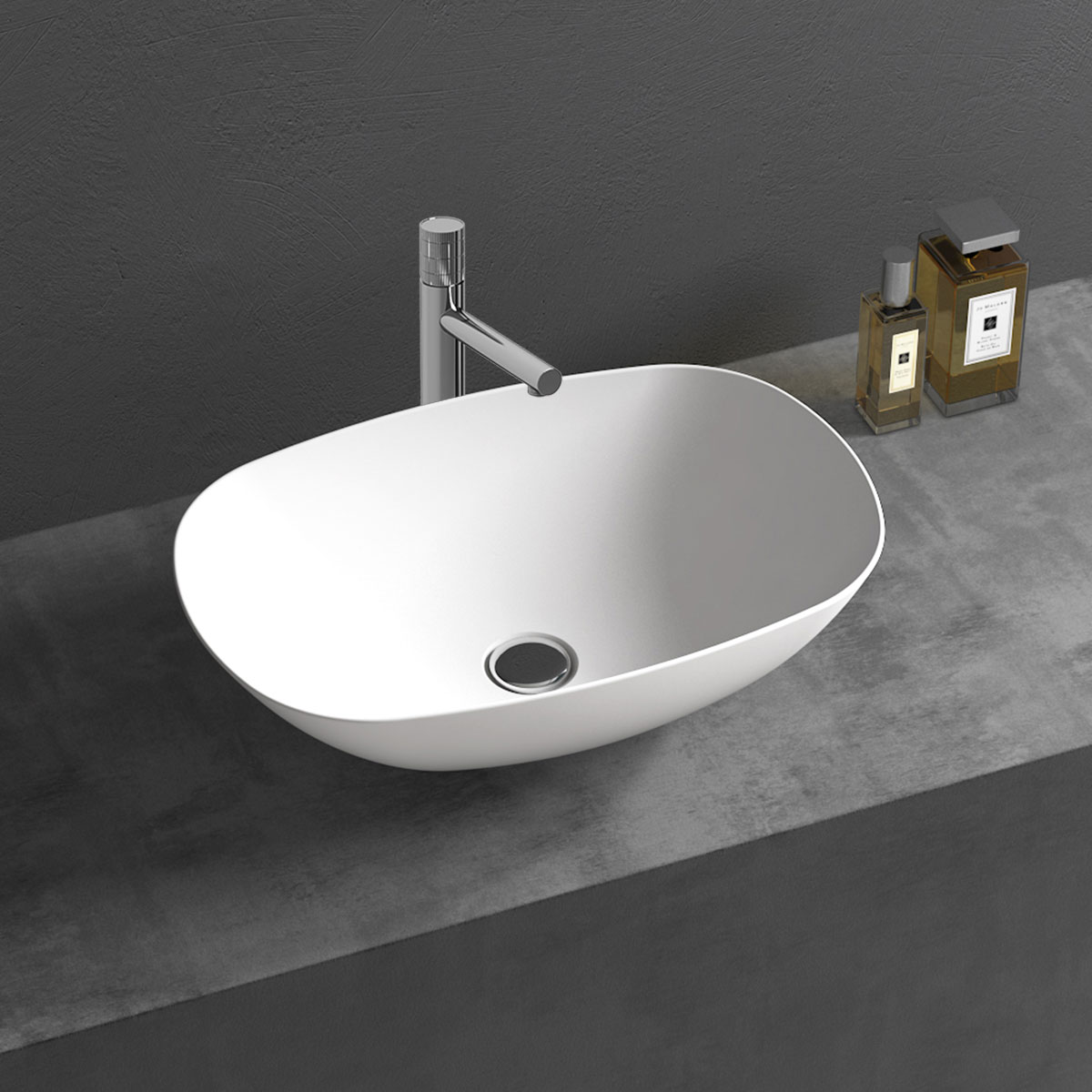 Раковина накладная Vincea Solid surface VBS-6T12MW 54x36x15 (белый матовый)