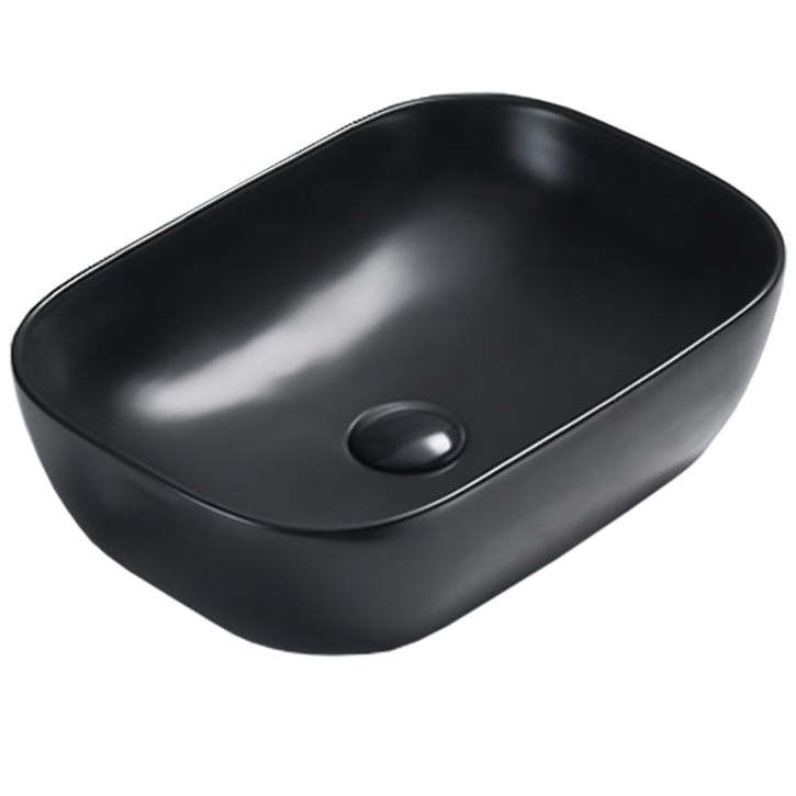 Раковина накладная Vincea VBS-102MB 45.5x32.5x13 (черный матовый), без перелива