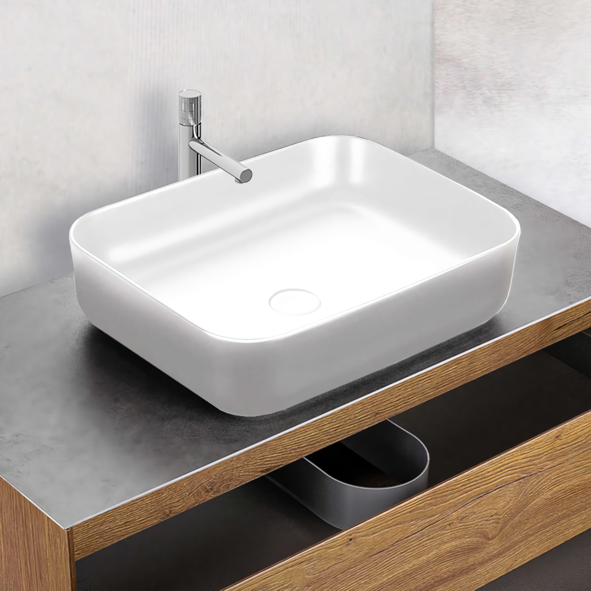 Раковина накладная Vincea VBS-105 50x41x13 (белый), без перелива