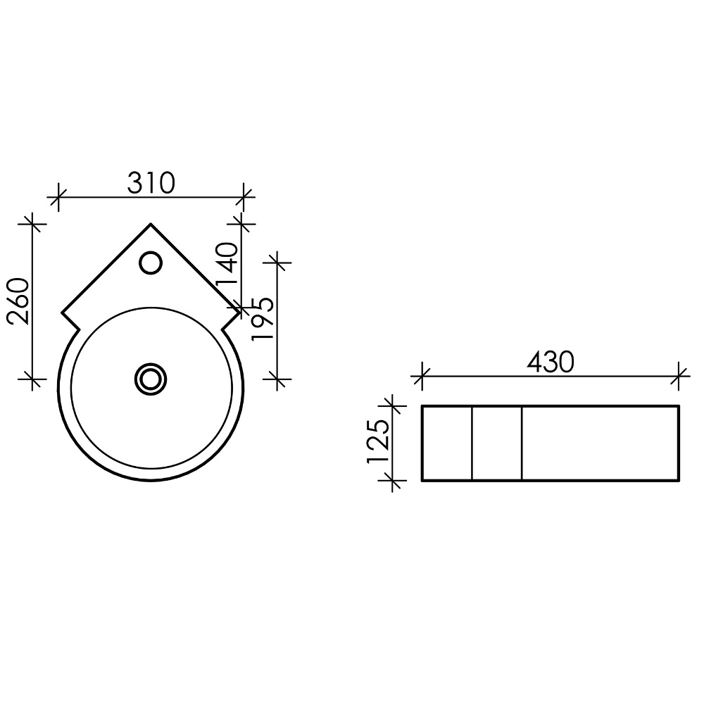 Раковина подвесная Ceramica Nova Element CN5019 43x31 (белый), без донного клапана