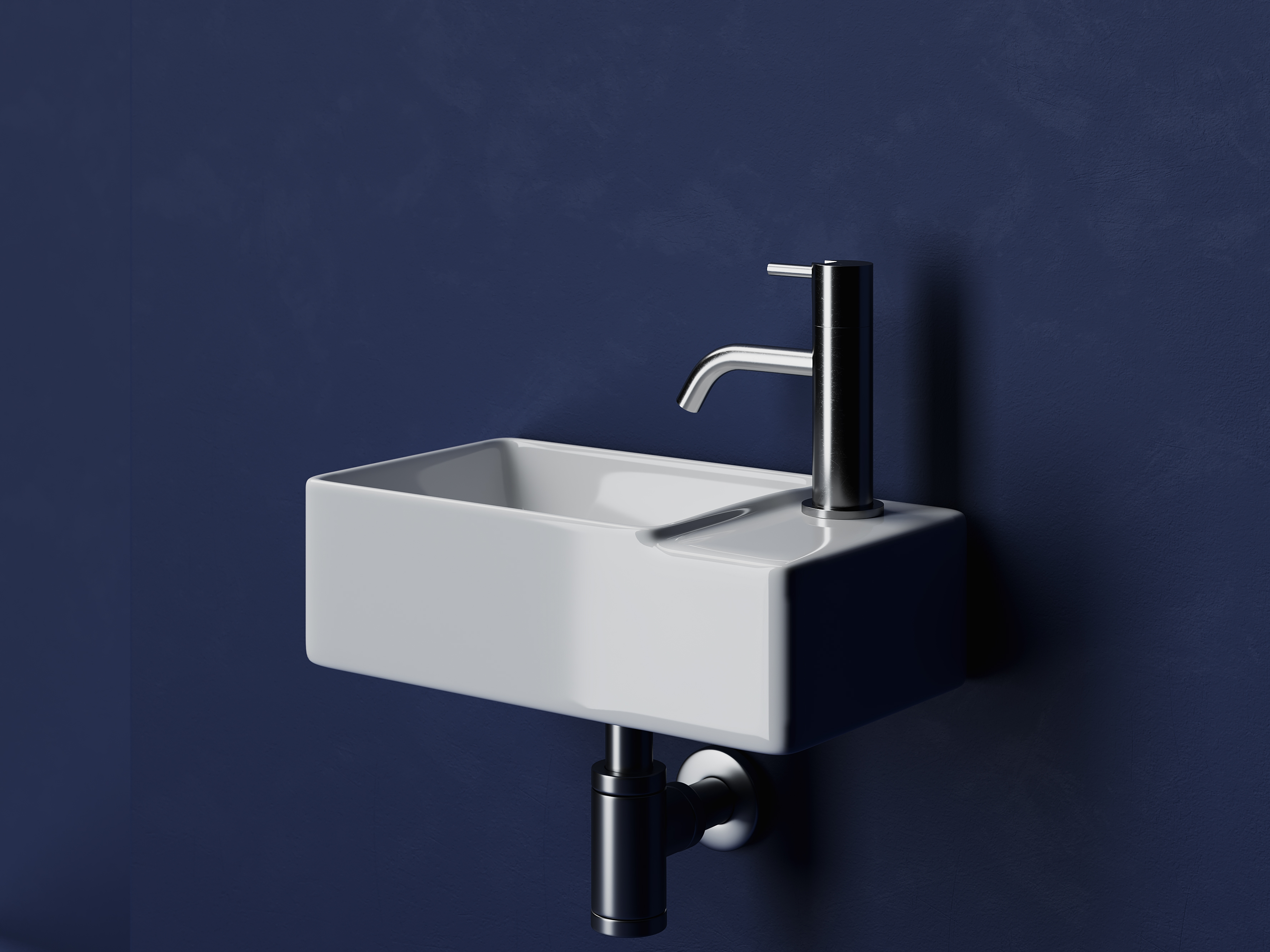 Раковина подвесная Ceramica Nova Element CN5045 39.5x22 (белый), чаша слева