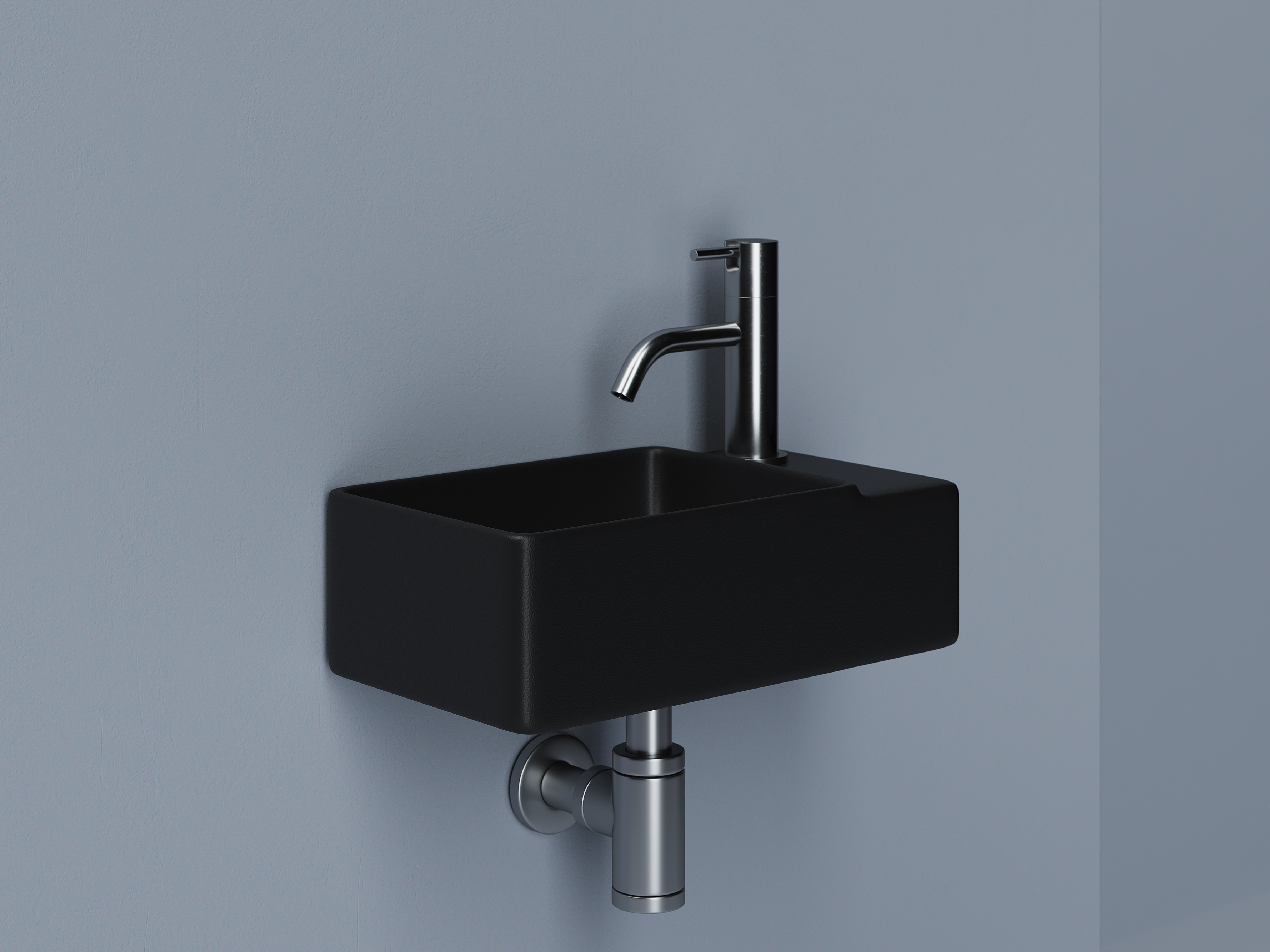 Раковина подвесная Ceramica Nova Element CN5045MB 39.5x22 (черный матовый), чаша слева