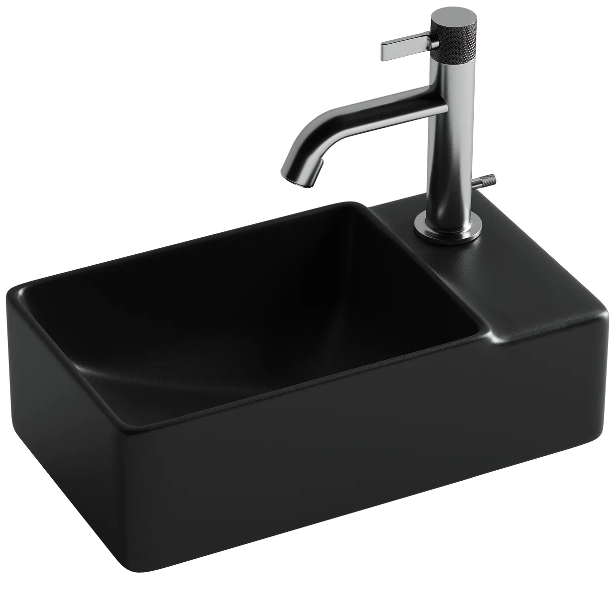 Раковина подвесная Ceramica Nova Element CN5045MB 39.5x22 (черный матовый), чаша слева