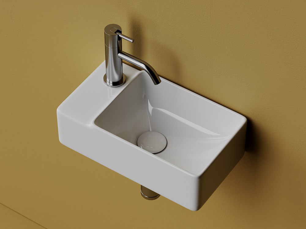 Раковина подвесная Ceramica Nova Element CN5046 39.5x22 (белый), чаша справа