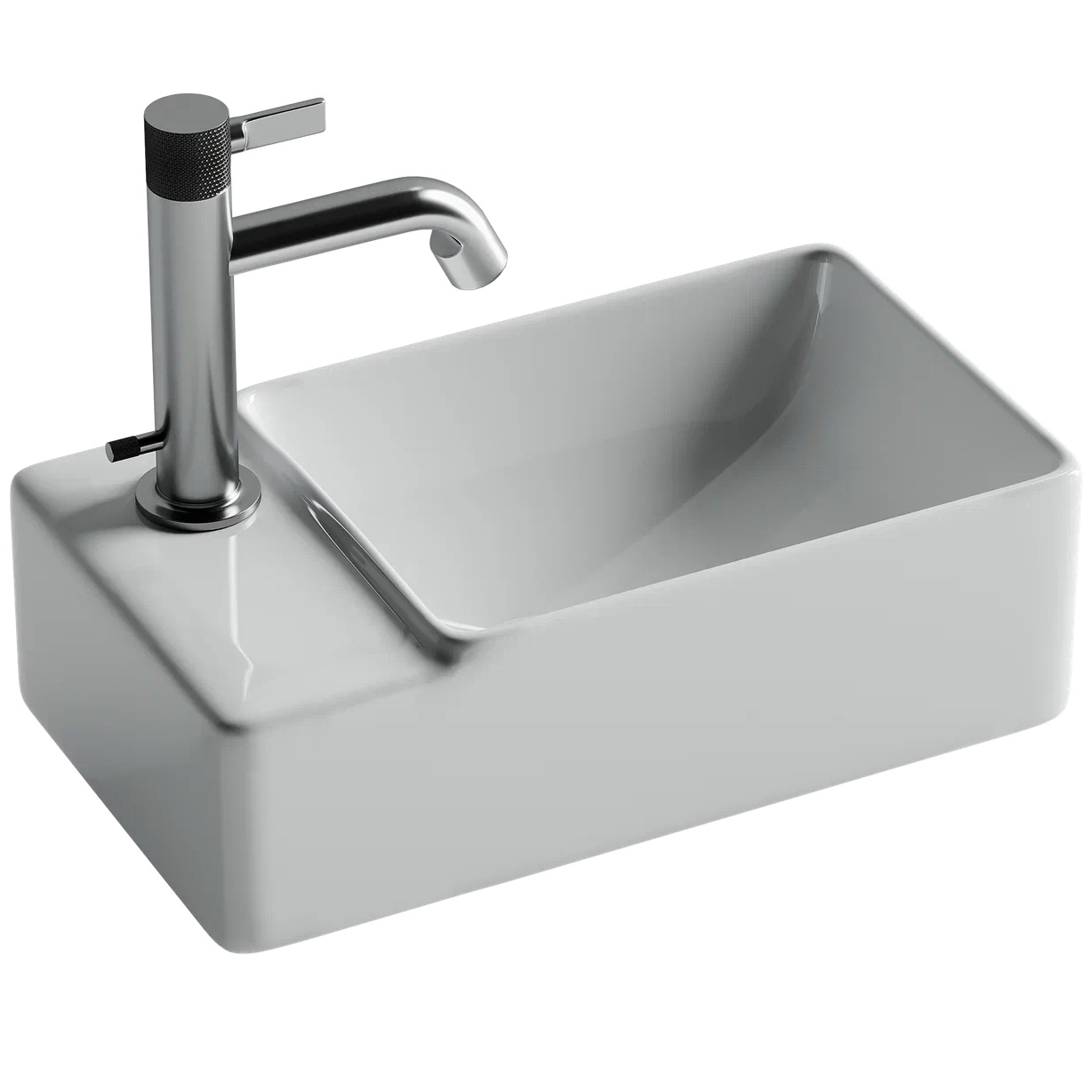 Раковина подвесная Ceramica Nova Element CN5046 39.5x22 (белый), чаша справа
