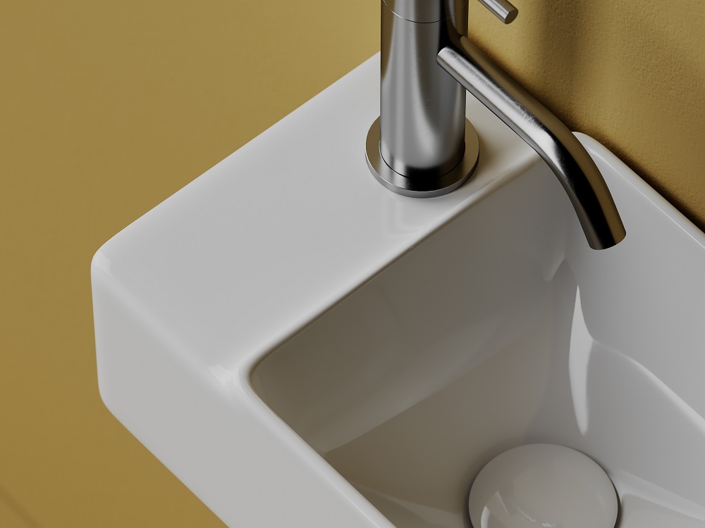 Раковина подвесная Ceramica Nova Element CN5046 39.5x22 (белый), чаша справа
