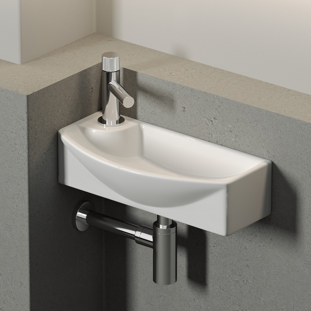 Раковина подвесная Ceramica Nova Element CN6038R 45.5x22 (белый), без донного клапана