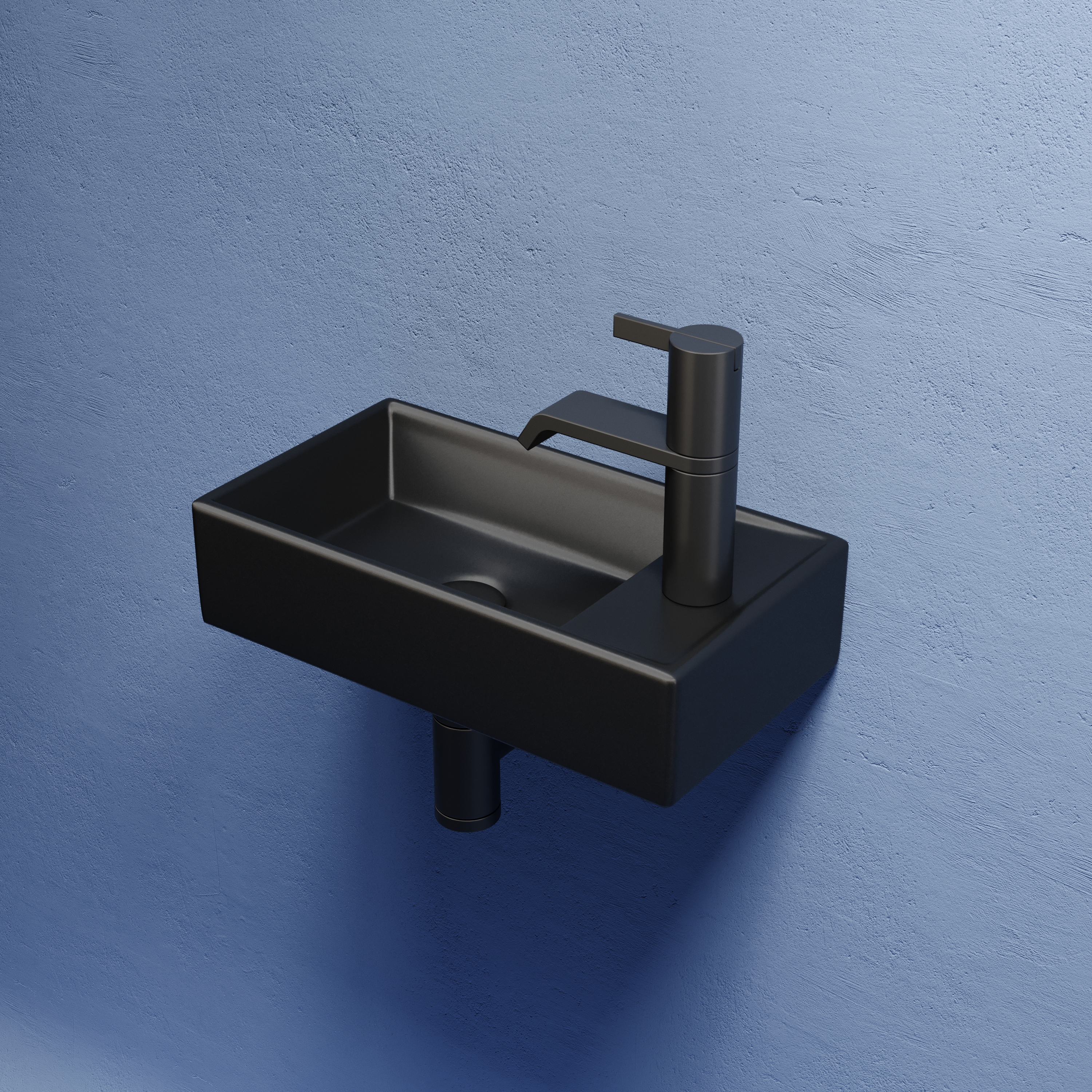Раковина подвесная Ceramicanova Element CN6051LMB 40.7x21.7x10 (черный матовый), чаша слева