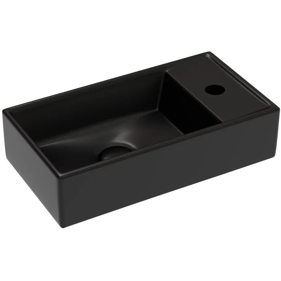 Раковина подвесная Ceramicanova Element CN6051LMB 40.7x21.7x10 (черный матовый), чаша слева