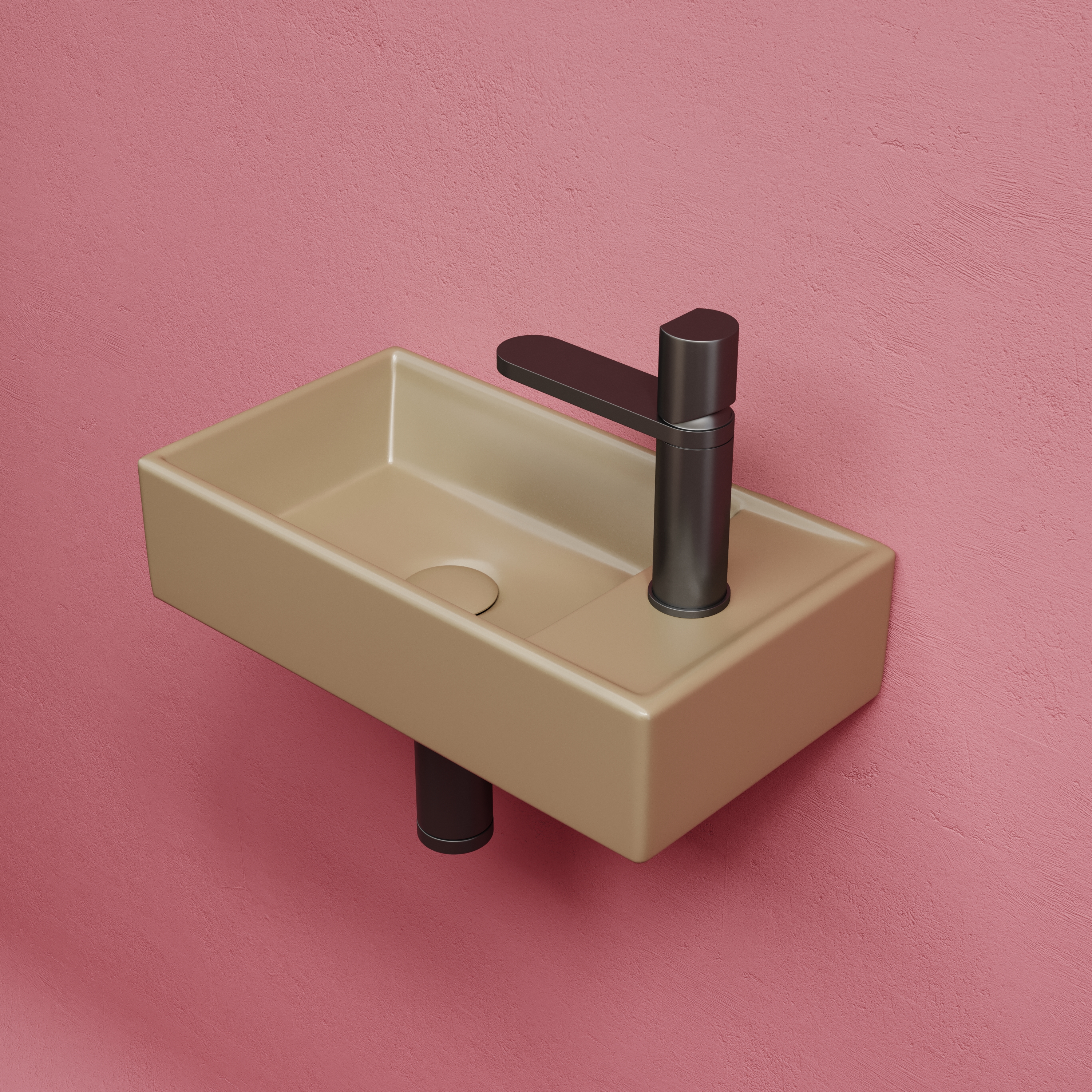 Раковина подвесная Ceramicanova Element CN6051LMC 40.7x21.7x10 (капучино матовый), чаша слева