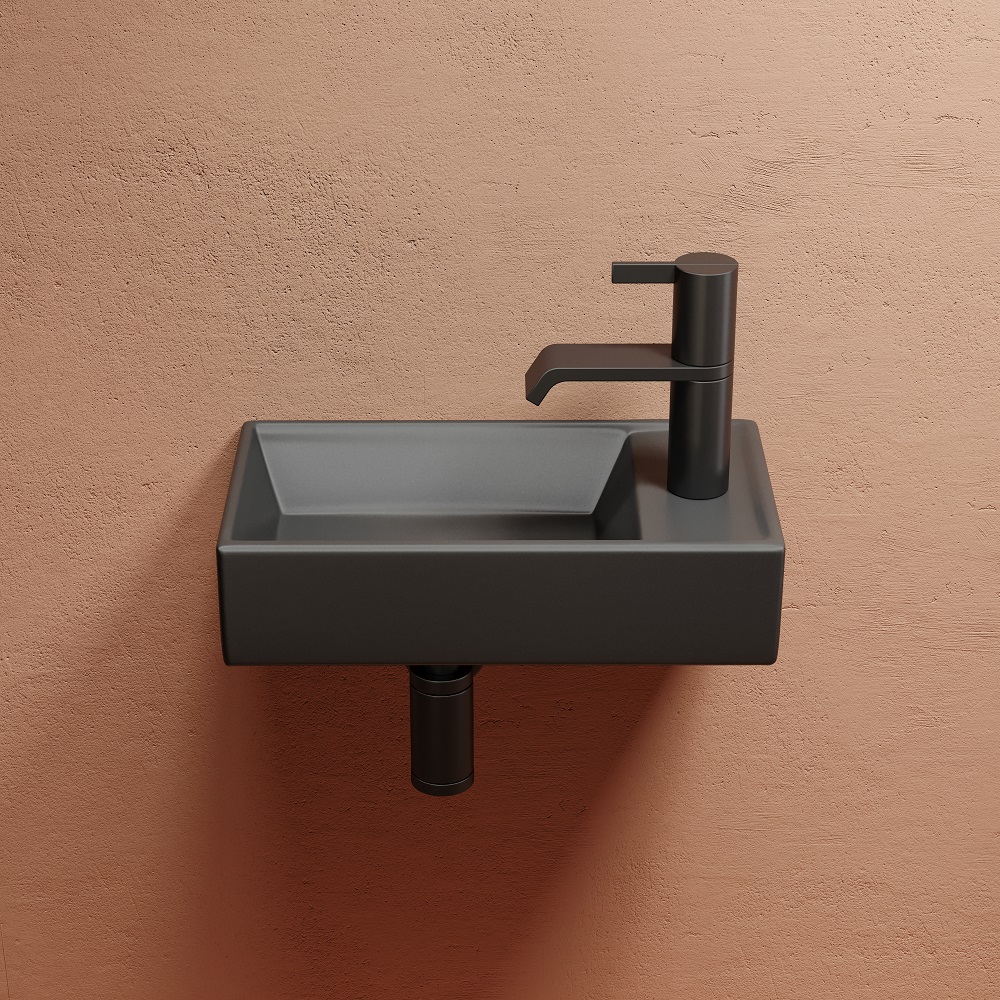 Раковина подвесная Ceramicanova Element CN6051LMDH 40.7x21.7x10 (темный антрацит матовый), чаша слева