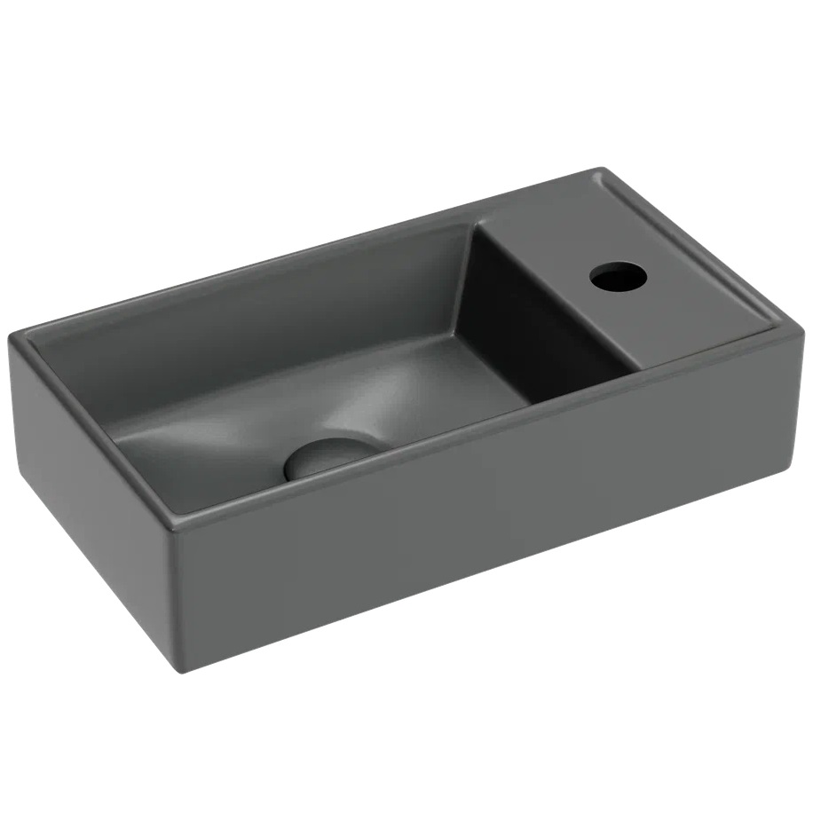 Раковина подвесная Ceramicanova Element CN6051LMDH 40.7x21.7x10 (темный антрацит матовый), чаша слева