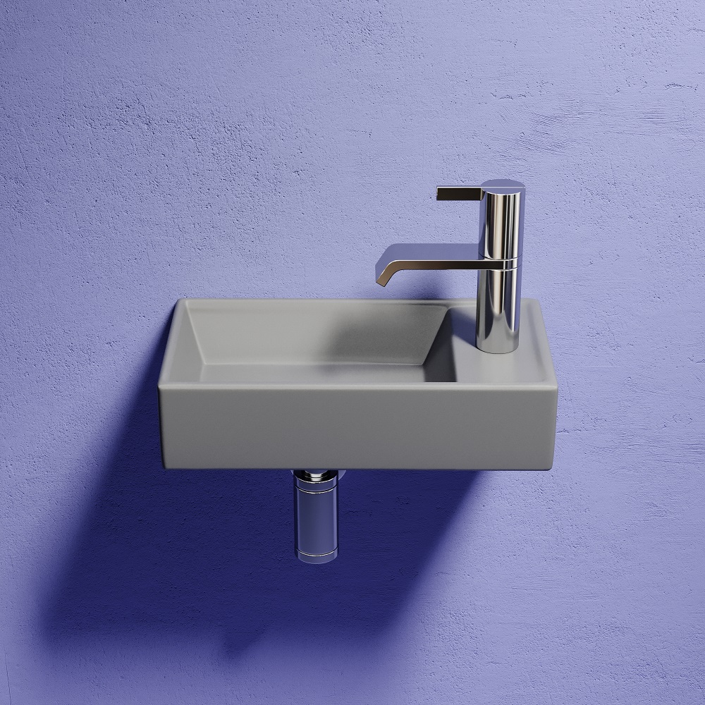 Раковина подвесная Ceramicanova Element CN6051LMH 40.7x21.7x10 (антрацит матовый), чаша слева