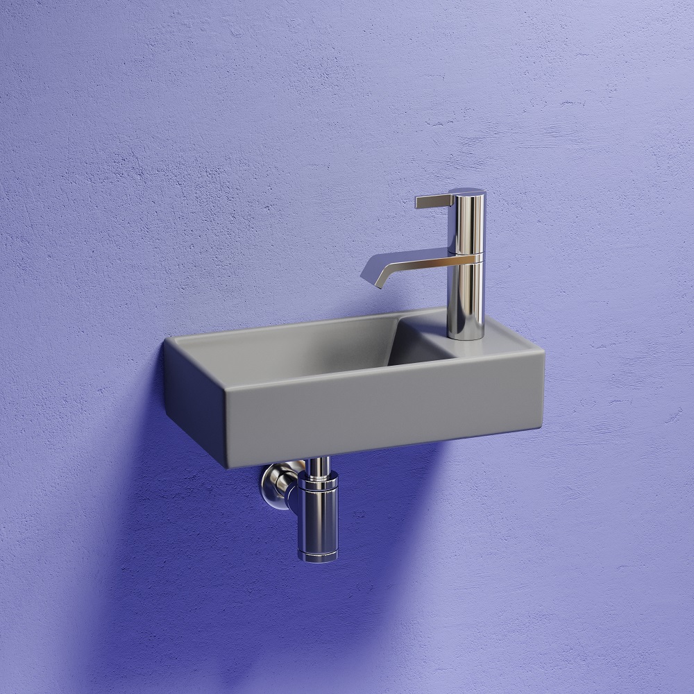 Раковина подвесная Ceramicanova Element CN6051LMH 40.7x21.7x10 (антрацит матовый), чаша слева