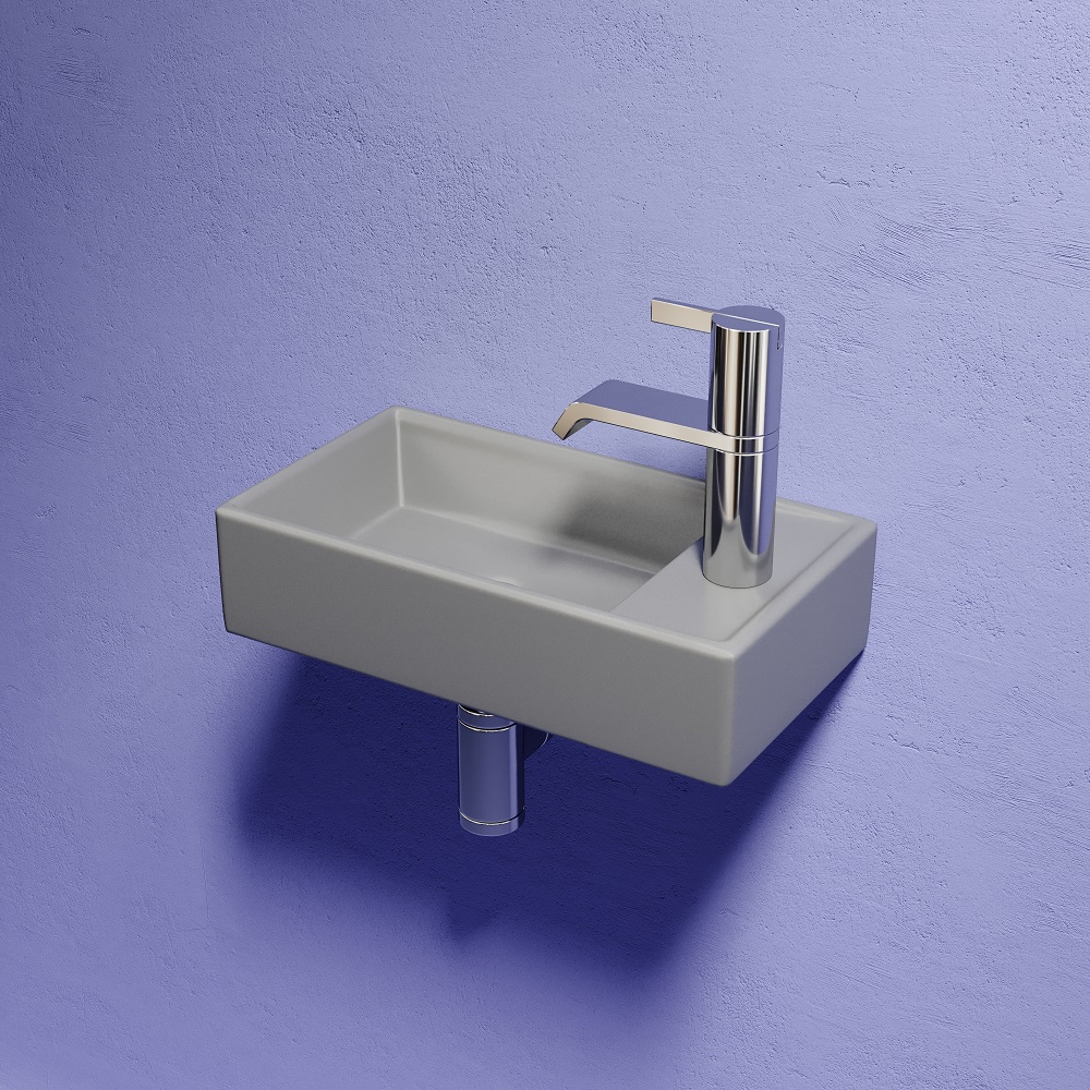 Раковина подвесная Ceramicanova Element CN6051LMH 40.7x21.7x10 (антрацит матовый), чаша слева