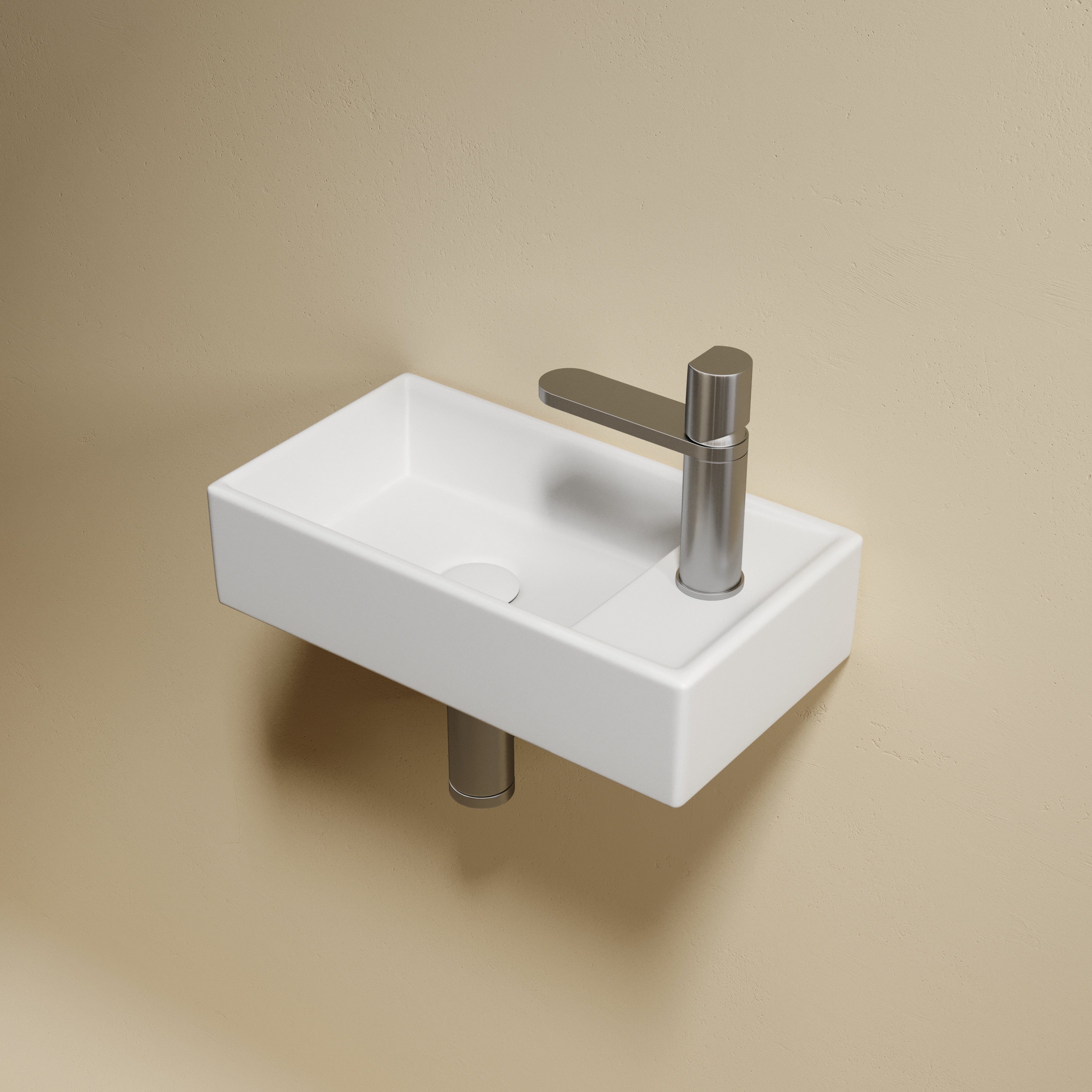 Раковина подвесная Ceramicanova Element CN6051LMW 40.7x21.7x10 (белый матовый), чаша слева