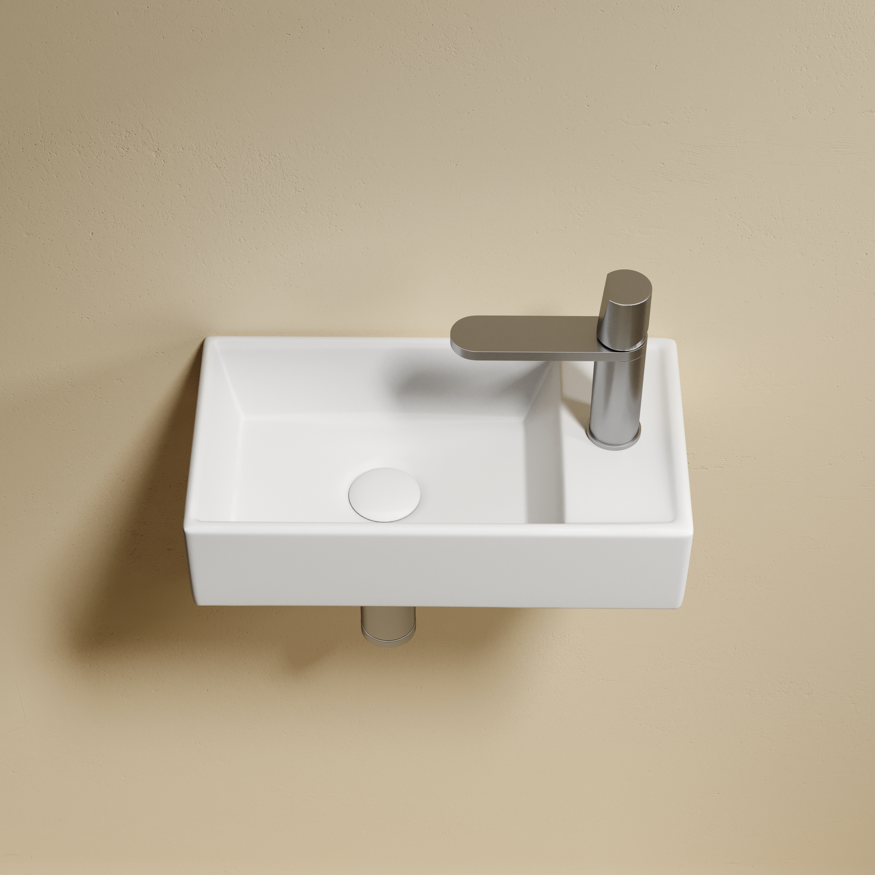 Раковина подвесная Ceramicanova Element CN6051LMW 40.7x21.7x10 (белый матовый), чаша слева