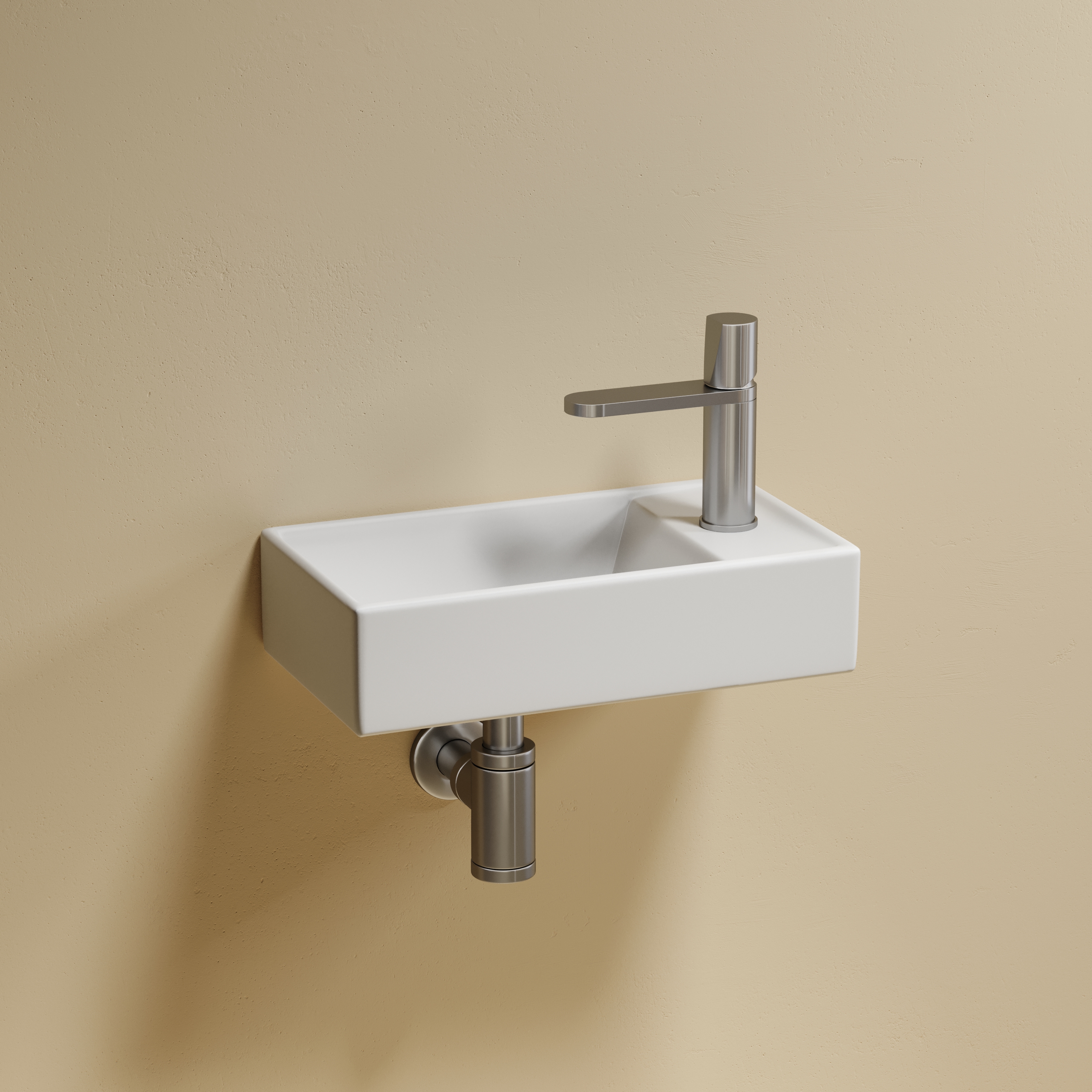 Раковина подвесная Ceramicanova Element CN6051LMW 40.7x21.7x10 (белый матовый), чаша слева