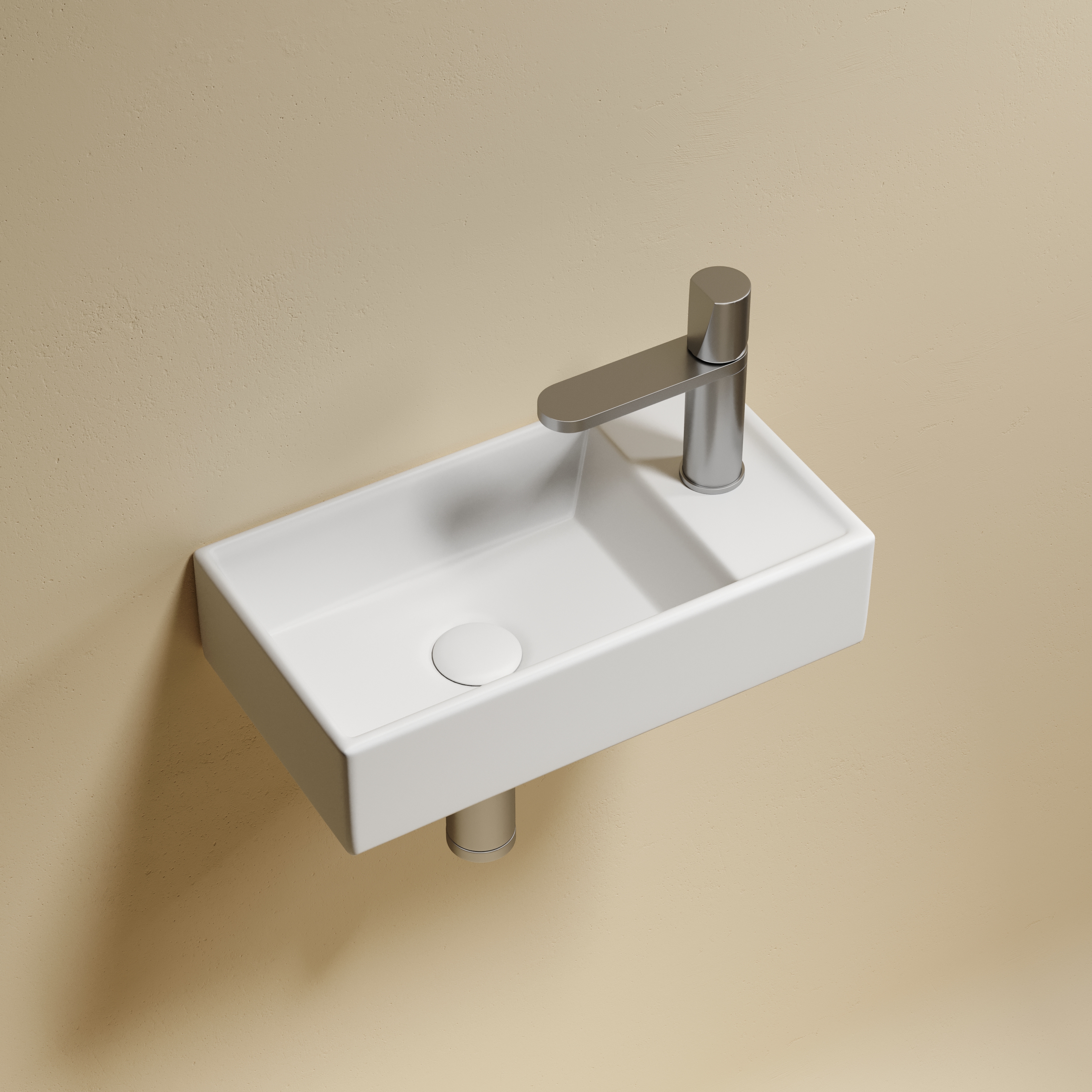 Раковина подвесная Ceramicanova Element CN6051LMW 40.7x21.7x10 (белый матовый), чаша слева