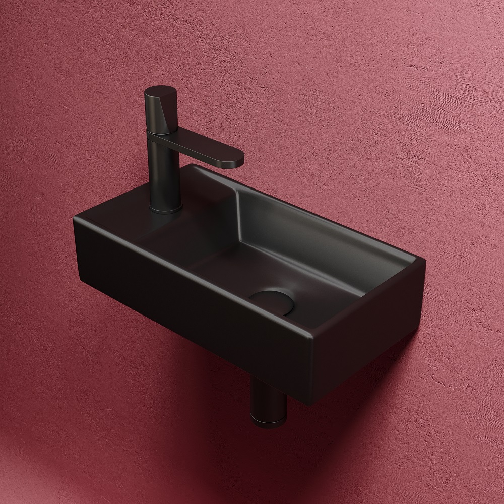 Раковина подвесная Ceramicanova Element CN6051RMB 40.7x21.7x10 (черный матовый), чаша справа