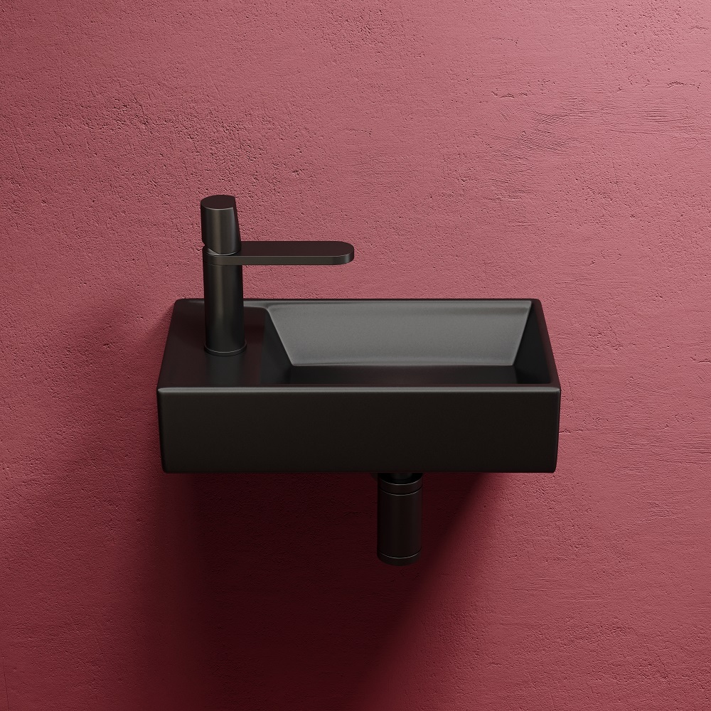 Раковина подвесная Ceramicanova Element CN6051RMB 40.7x21.7x10 (черный матовый), чаша справа